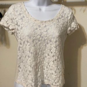 White Hollister Floral Lace Top